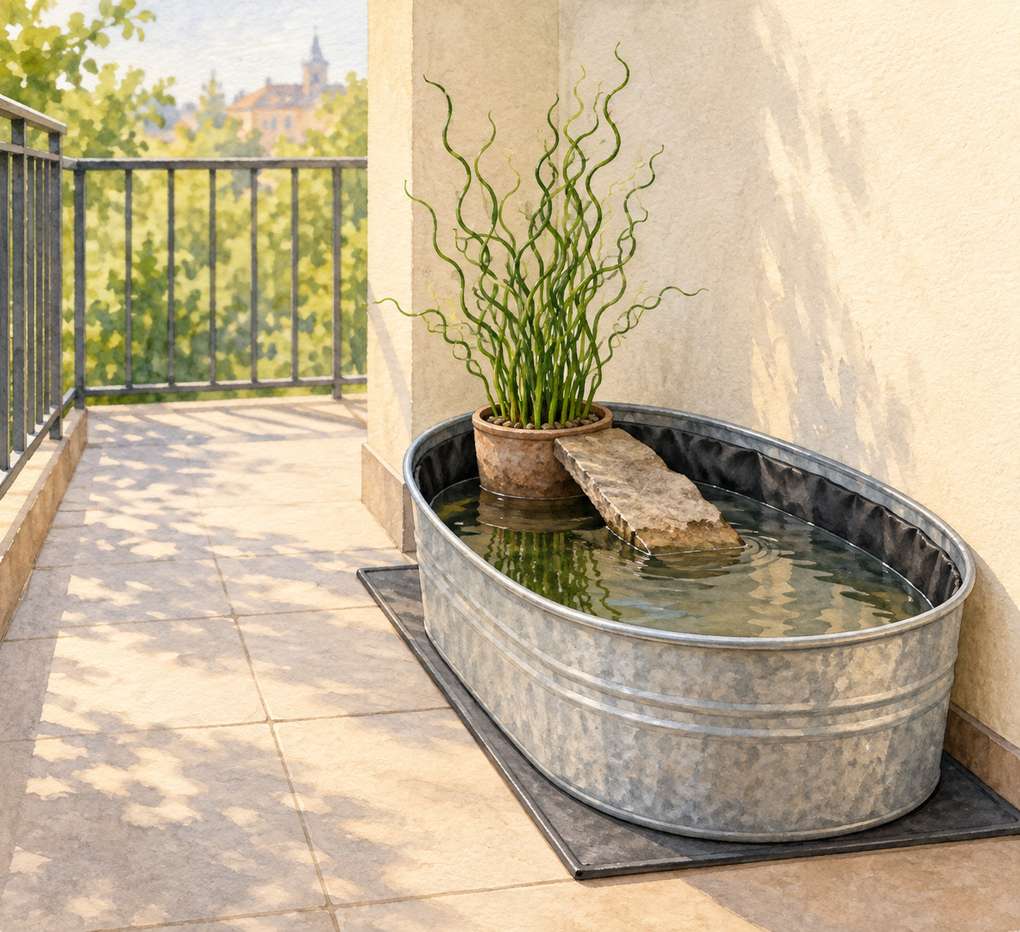 4. Use a Lined Galvanized Tub for a Modern Look — AI concept illustration