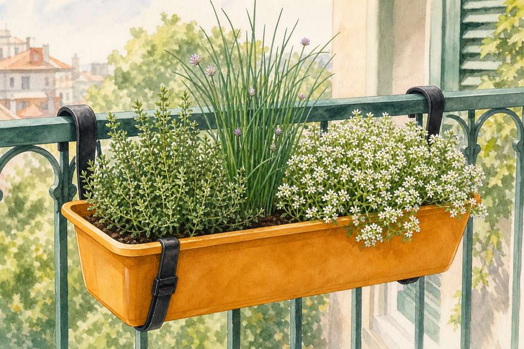 1. Hang a Trough From Padded Over-Rail Hooks — AI concept illustration