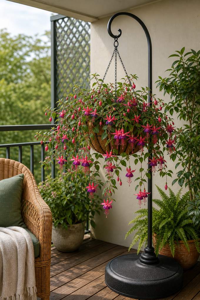 3. Hang a fuchsia where the wind cannot whip it — AI concept illustration