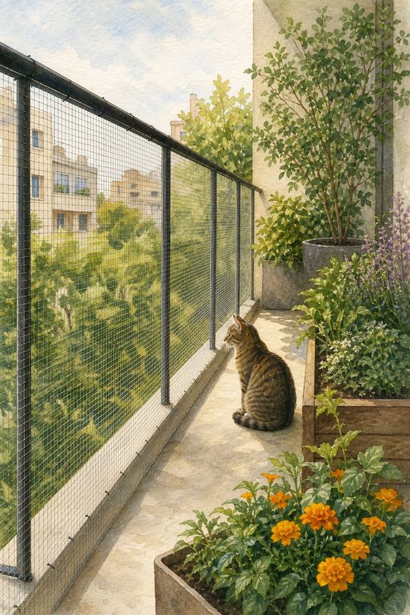 5. Add a No-Drill Mesh Guard Behind the Plants — AI concept illustration