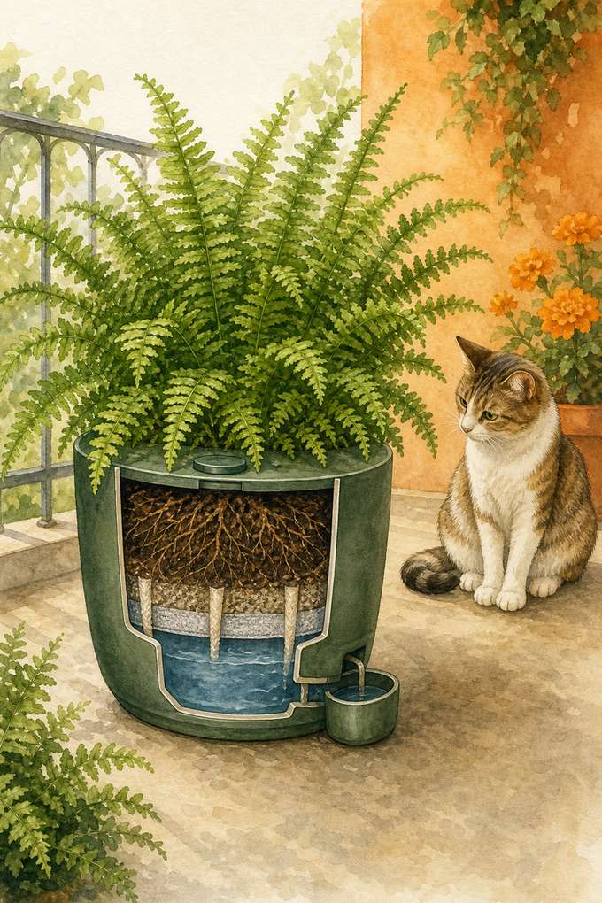 7. Catch Every Drip With a Self-Watering Planter — AI concept illustration