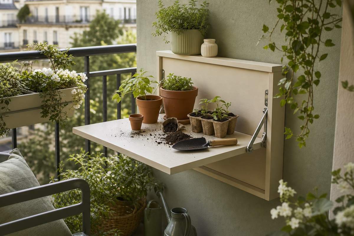 4. The Fold-Down Table Garden — AI concept illustration