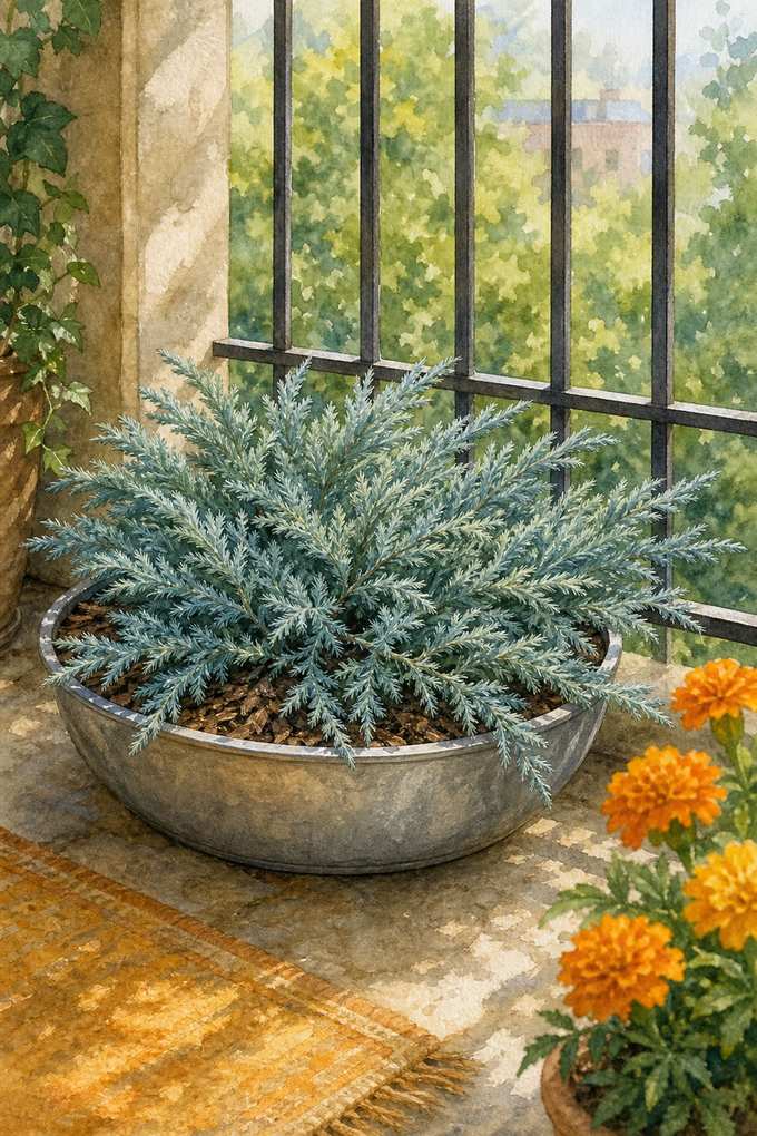 2. Let Creeping Juniper Hug the Pot — AI concept illustration