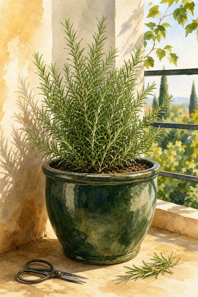 6. Grow Rosemary as a Low, Woody Herb — AI concept illustration