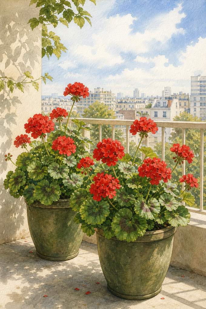 9. Rely on Compact Zonal Geraniums for Summer Color — AI concept illustration