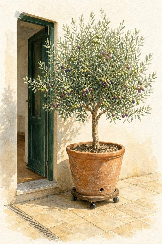 9. Arbequina olive where summers stay hot — AI concept illustration