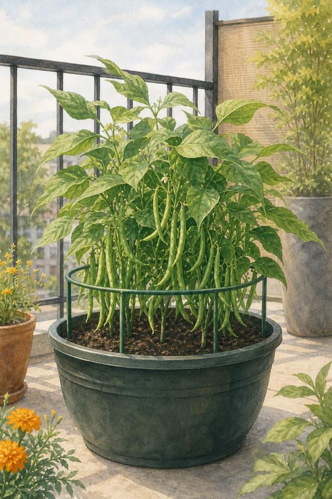 5. Choose bush beans instead of climbing pole beans — AI concept illustration