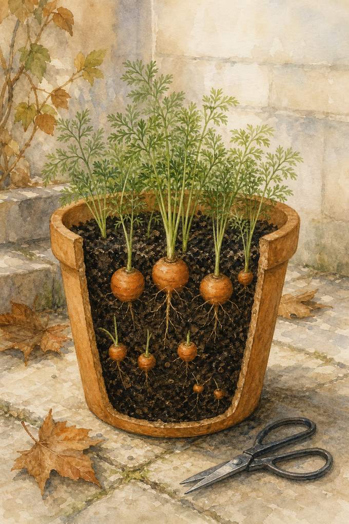 5. Choose Short Carrots for a 12-Inch Pot — AI concept illustration