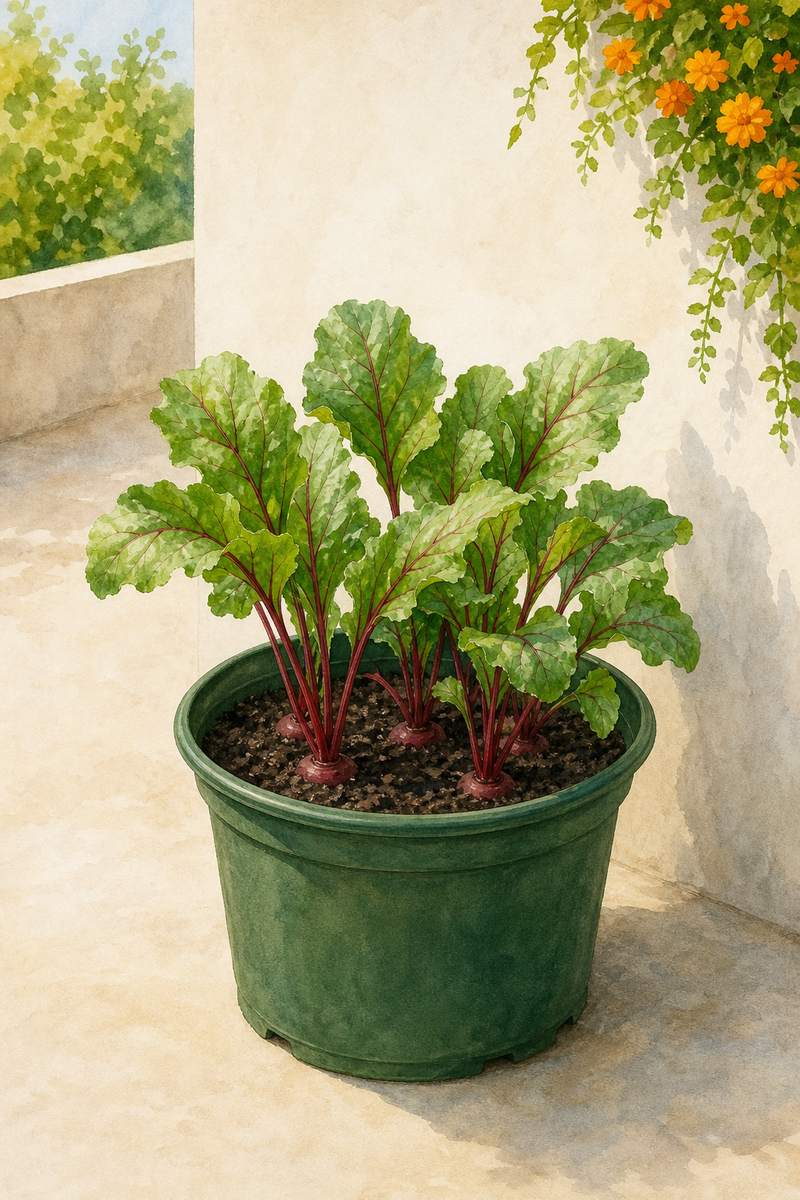 6. Grow Baby Beets in a Lightweight 5-Gallon Container — AI concept illustration