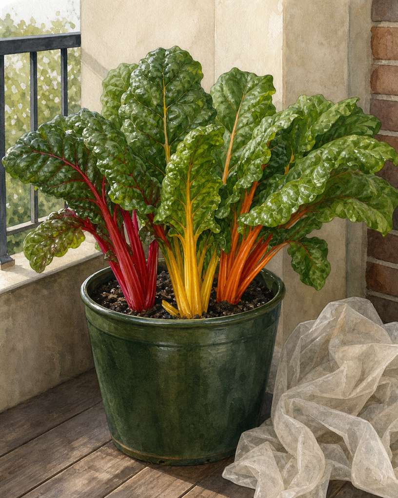 7. Keep Swiss Chard Going in a Deep Single-Plant Pot — AI concept illustration