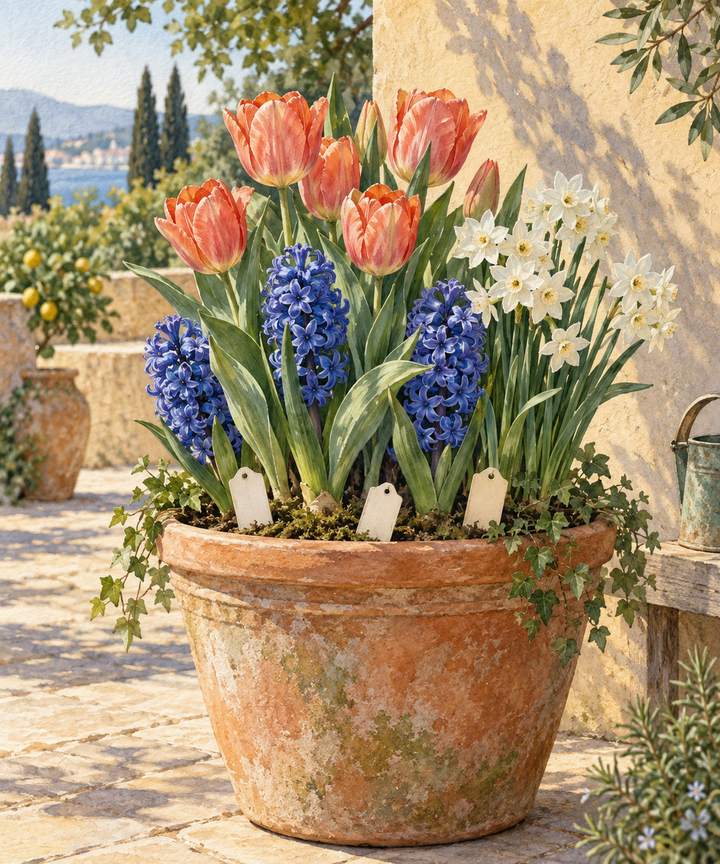 7. Use Prechilled Bulbs for a Warm-Winter Patio — AI concept illustration