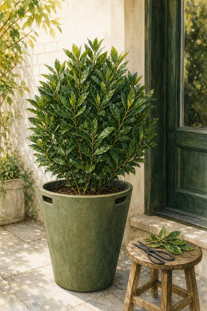 2. Bay laurel kept clipped at 4 feet — AI concept illustration