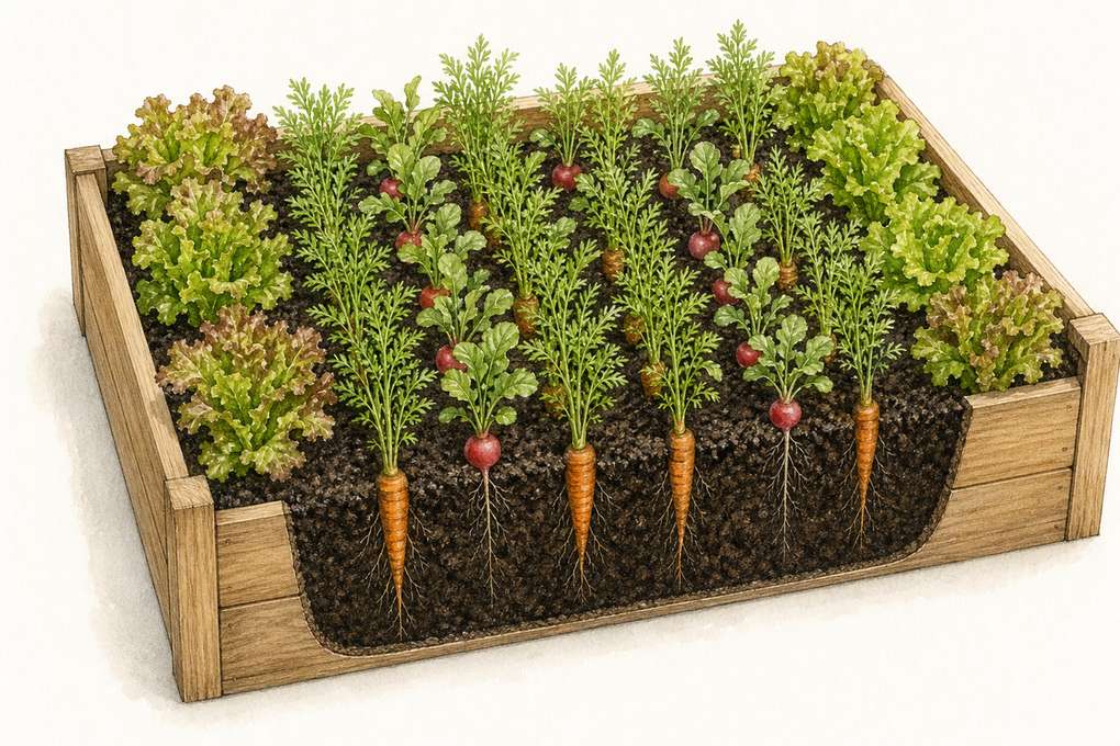7. Interplant Slow Carrots With Quick Radishes — AI concept illustration