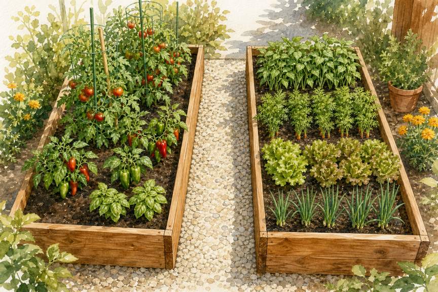 9. Pair Two 3-by-6 Beds for Easier Crop Rotation — AI concept illustration