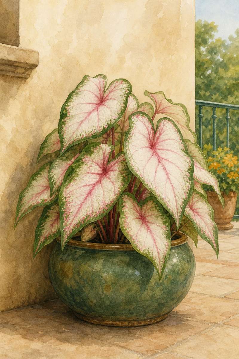 7. Make one caladium the centerpiece — AI concept illustration