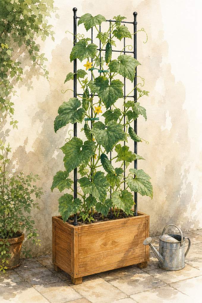 2. Build a Narrow Trellis Planter for Climbing Crops — AI concept illustration