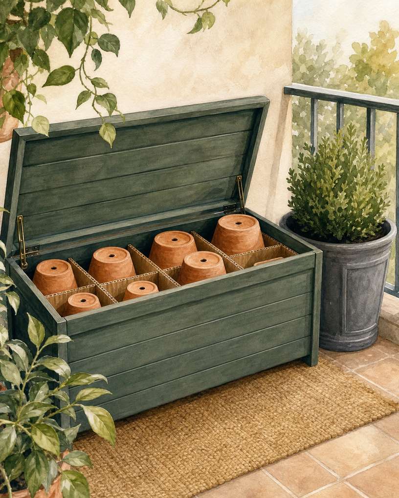 4. Move Crack-Prone Pots Under Cover — AI concept illustration