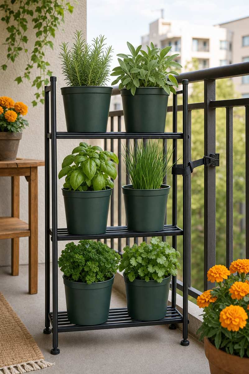 2. Use a Slim Three-Tier Rack as a Sun Ladder — AI concept illustration