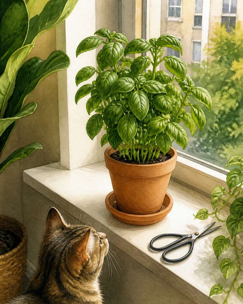 1. Keep Genovese Basil in a 6-Inch Pot — AI concept illustration