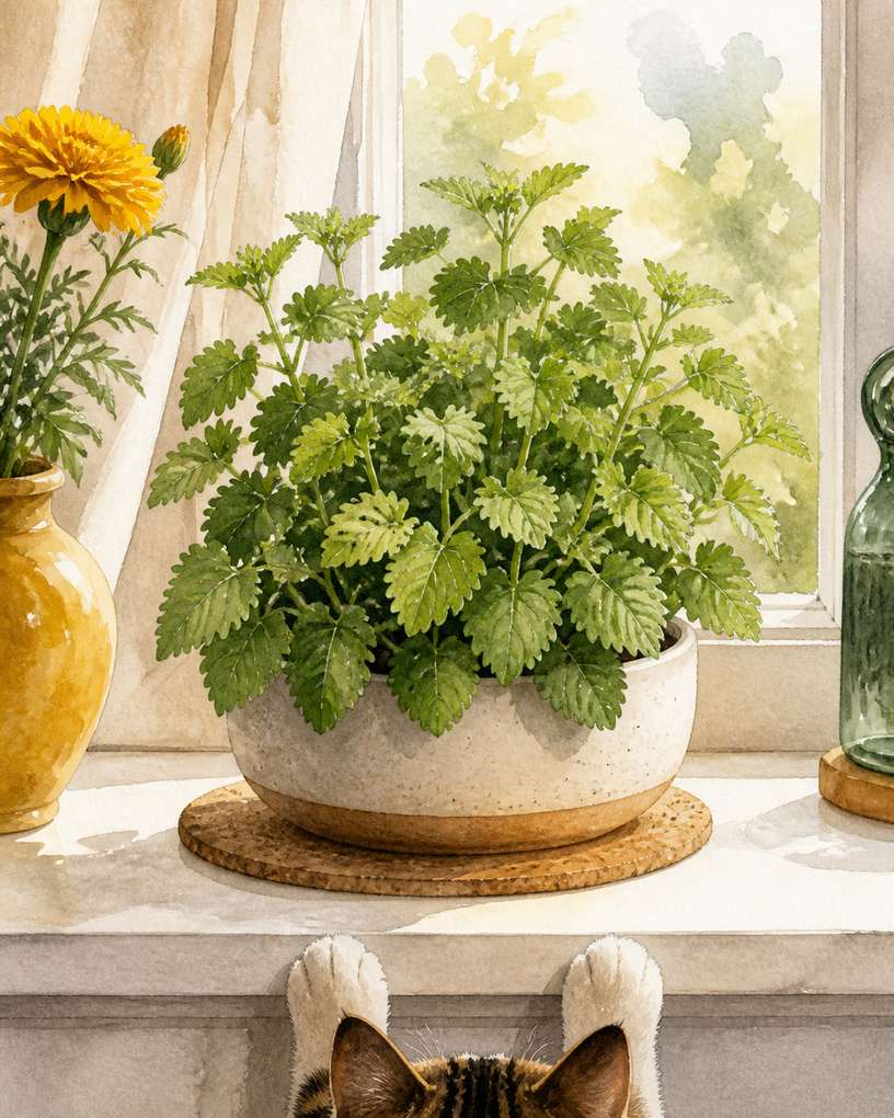7. Give Catnip Its Own Heavy, Low Pot — AI concept illustration
