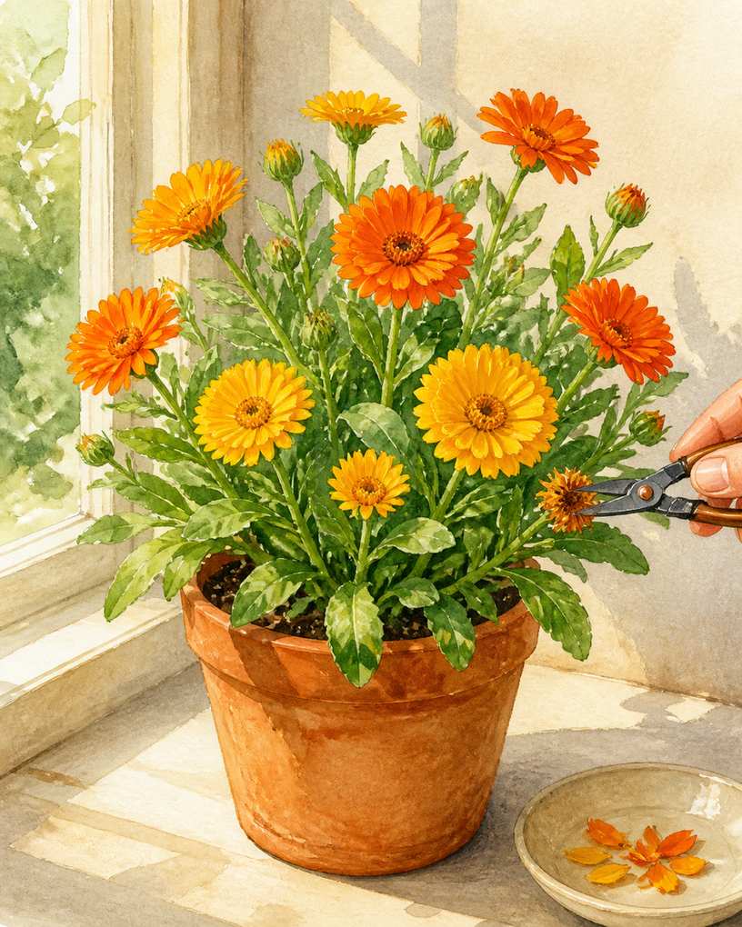9. Add Calendula for Edible Petals and Color — AI concept illustration