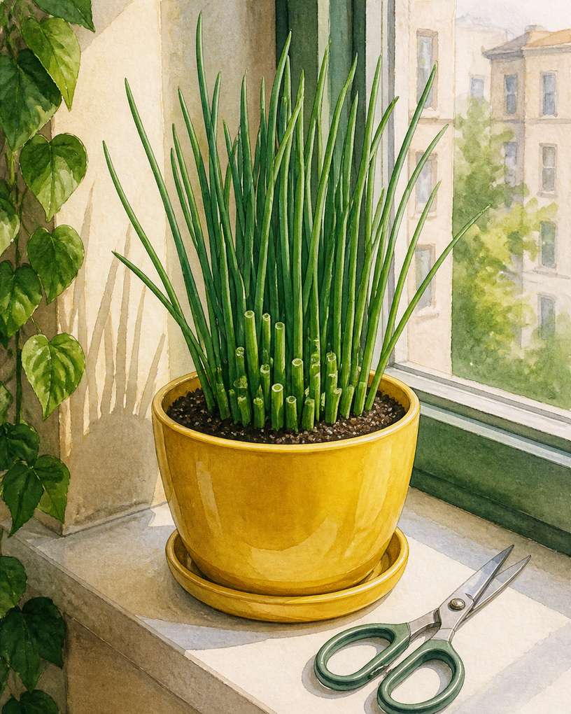 3. Chives: Cut Clumps Two Inches Above the Soil — AI concept illustration