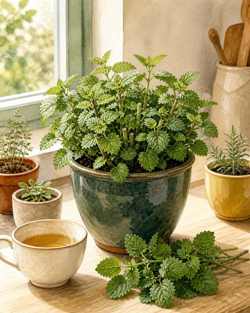 9. Lemon Balm: Use Frequent Cuts to Keep It Compact — AI concept illustration