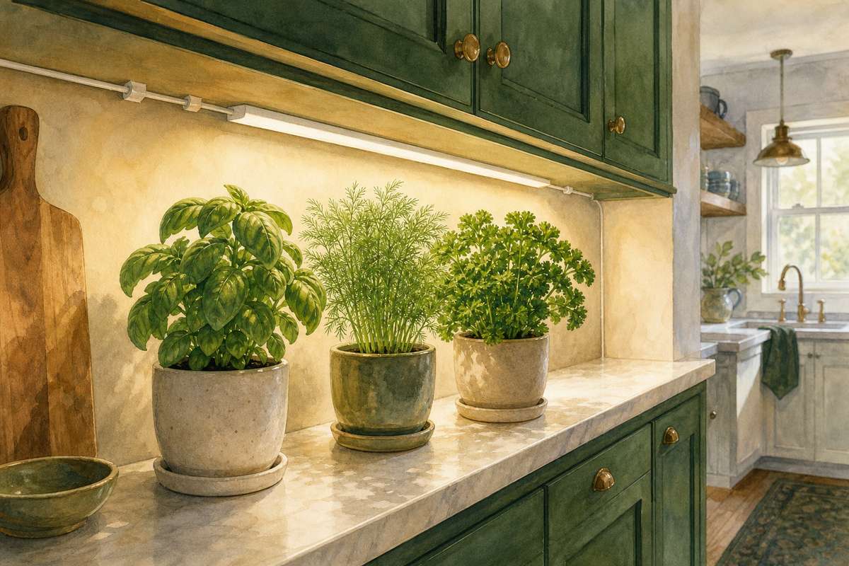 8. Mount an Adhesive Light Beneath a Cabinet — AI concept illustration
