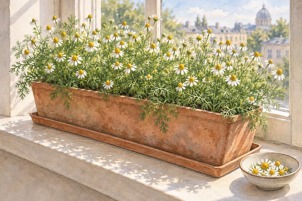 1. Plant a 24-Inch Chamomile Window Box — AI concept illustration