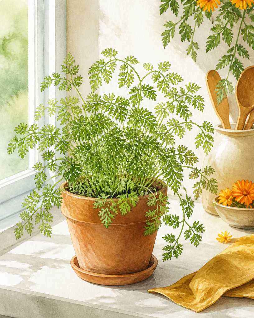 5. Choose chervil for a cool north-facing window — AI concept illustration