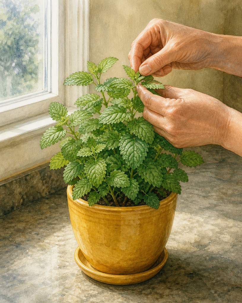 6. Put lemon balm in its own compact container — AI concept illustration