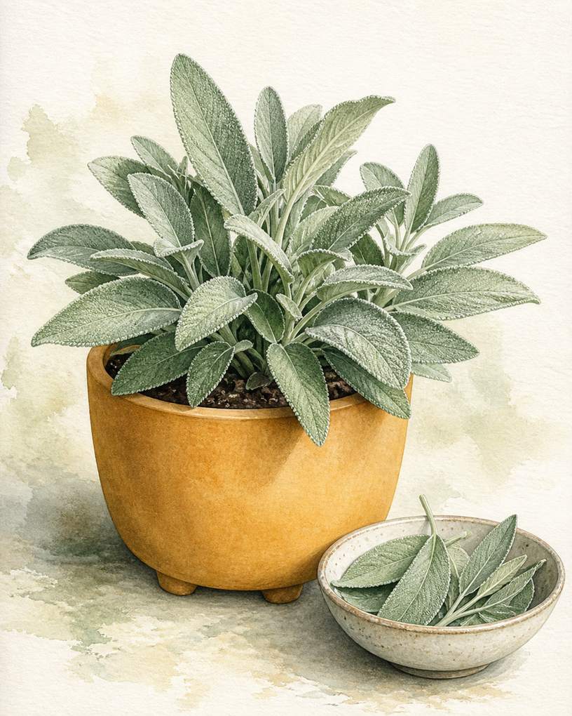 4. Grow compact garden sage for a long-lived harvest — AI concept illustration
