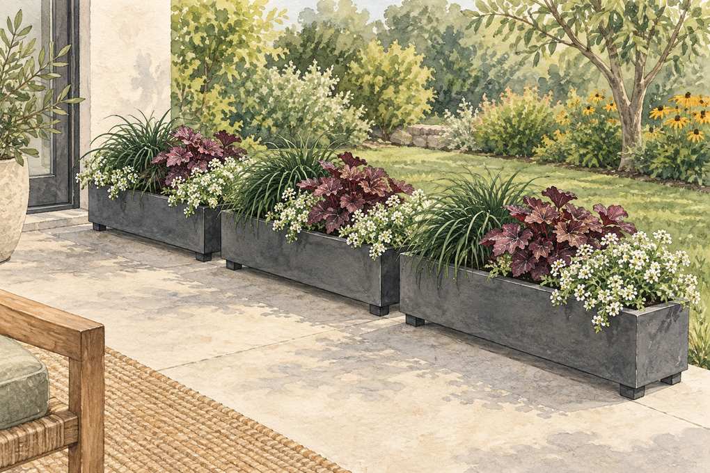 2. Use Narrow Troughs as a Renter-Friendly Living Border — AI concept illustration