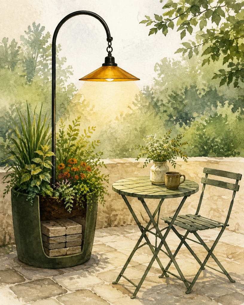 8. Float a pendant over the table from one heavy pot — AI concept illustration