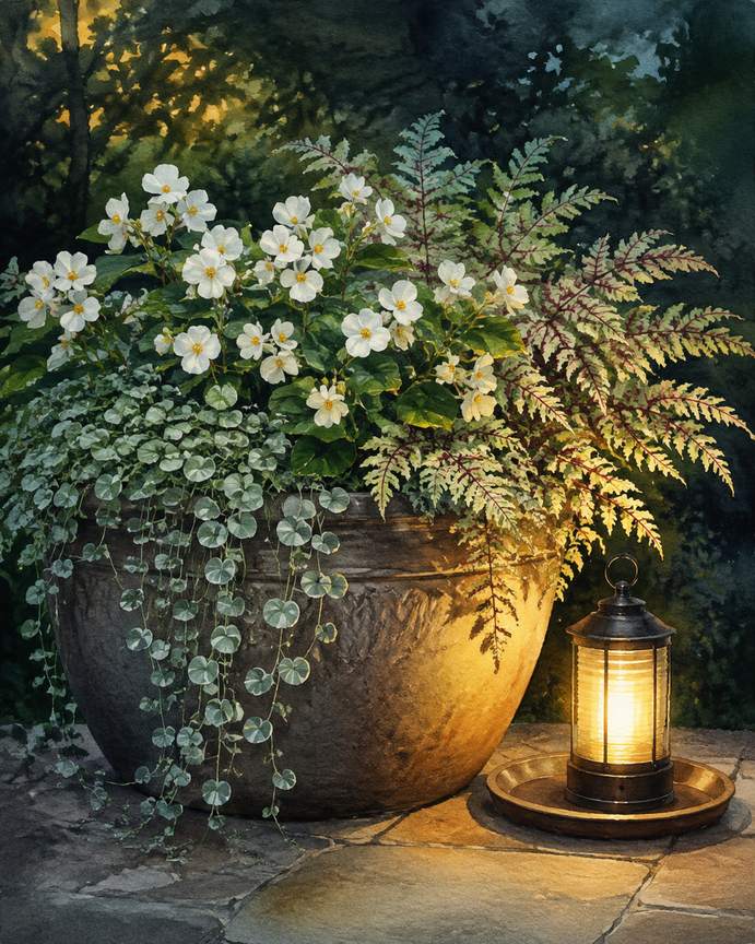 9. Let silver and white plants stretch one soft light — AI concept illustration