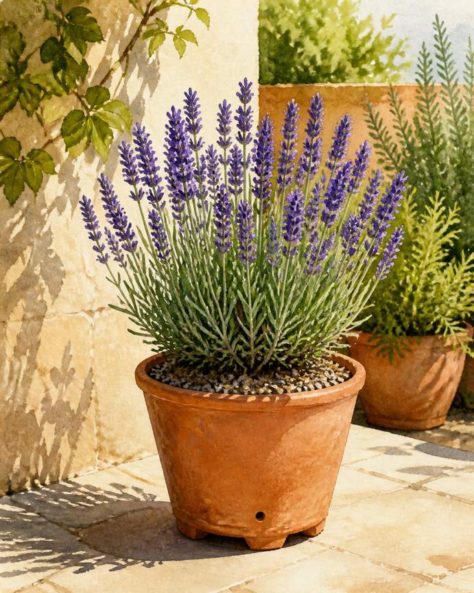 3. English lavender with extra drainage — AI concept illustration