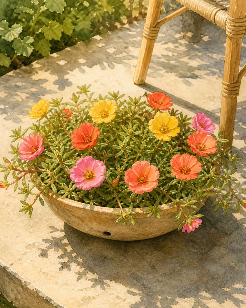 6. Portulaca along the sunniest edge — AI concept illustration