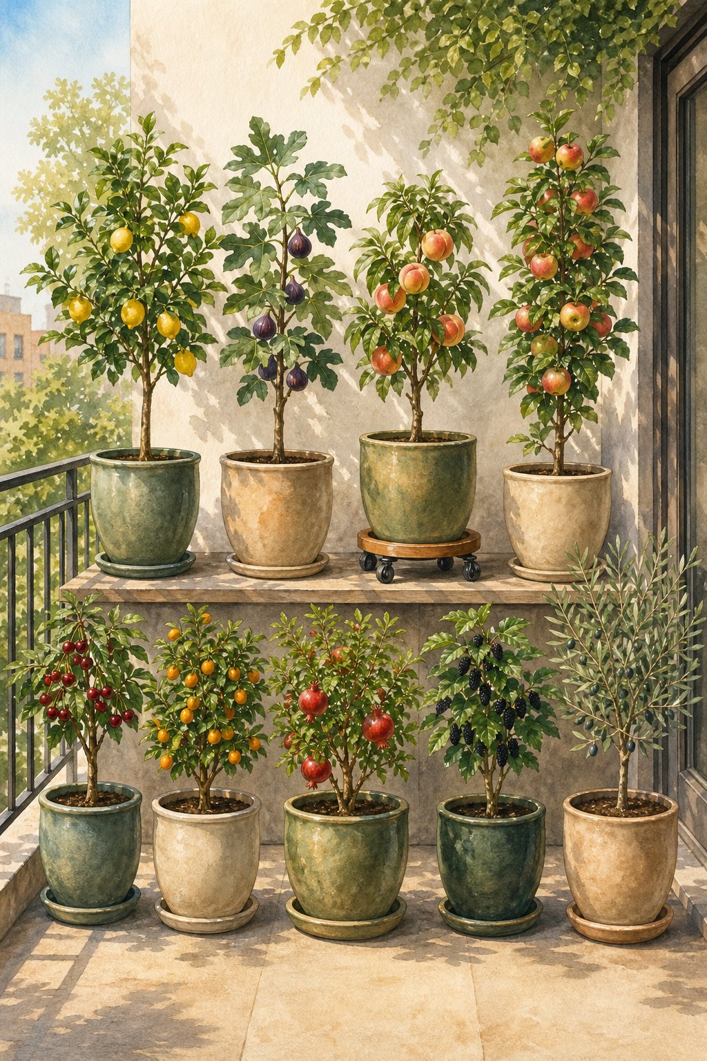 Pinterest pin: 9 Container Fruit Trees That Actually Fruit on a Small Patio