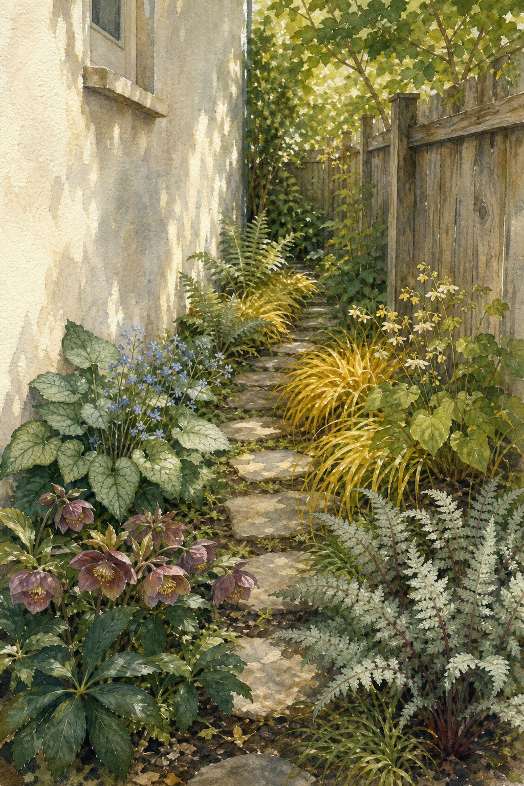 Pinterest pin: 9 Deer-Resistant Plants for Shady Side Yards That Stay Presentable