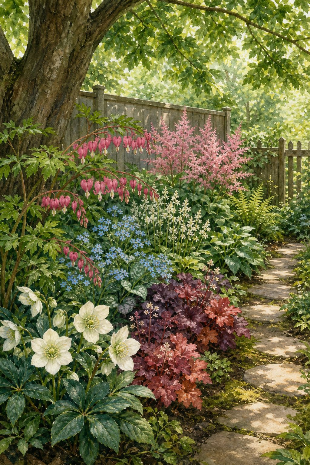Pinterest pin: 9 Flowering Shade Perennials That Actually Bloom in Low Light