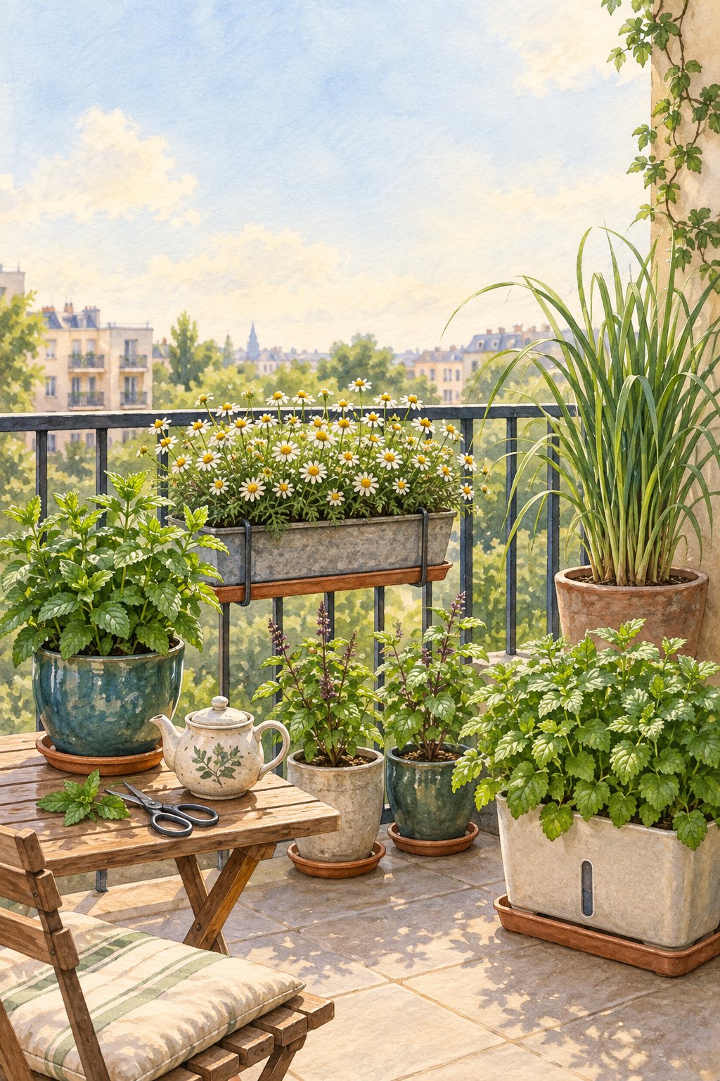 Pinterest pin: 9 Herbal Tea Garden Ideas for Small Spaces and Daily Harvests