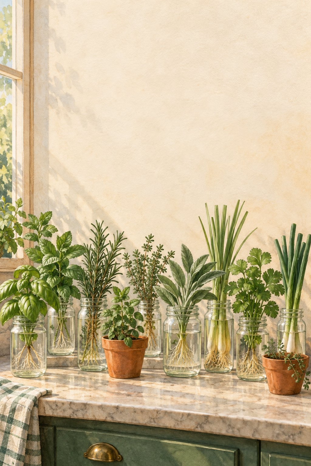 Pinterest pin: 9 Indoor Herb Propagation Ideas Using Grocery Store Cuttings