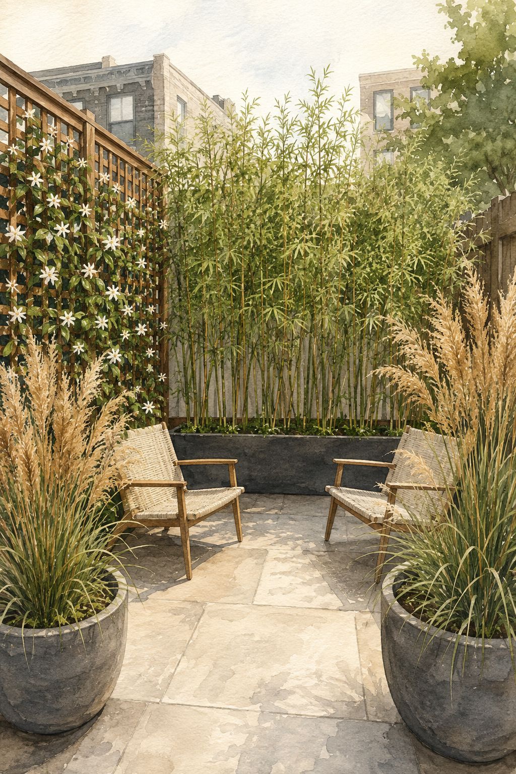 Pinterest pin: 9 Patio Privacy Screen Planting Ideas for Close Neighbors