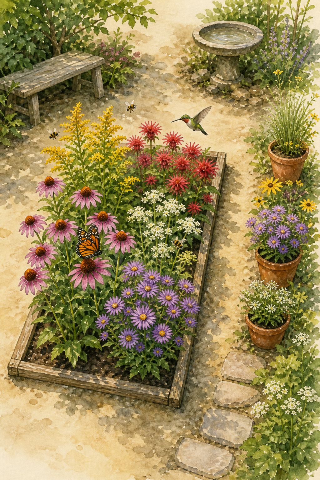 Pinterest pin: 9 Pollinator Garden Ideas That Fit a Small Backyard