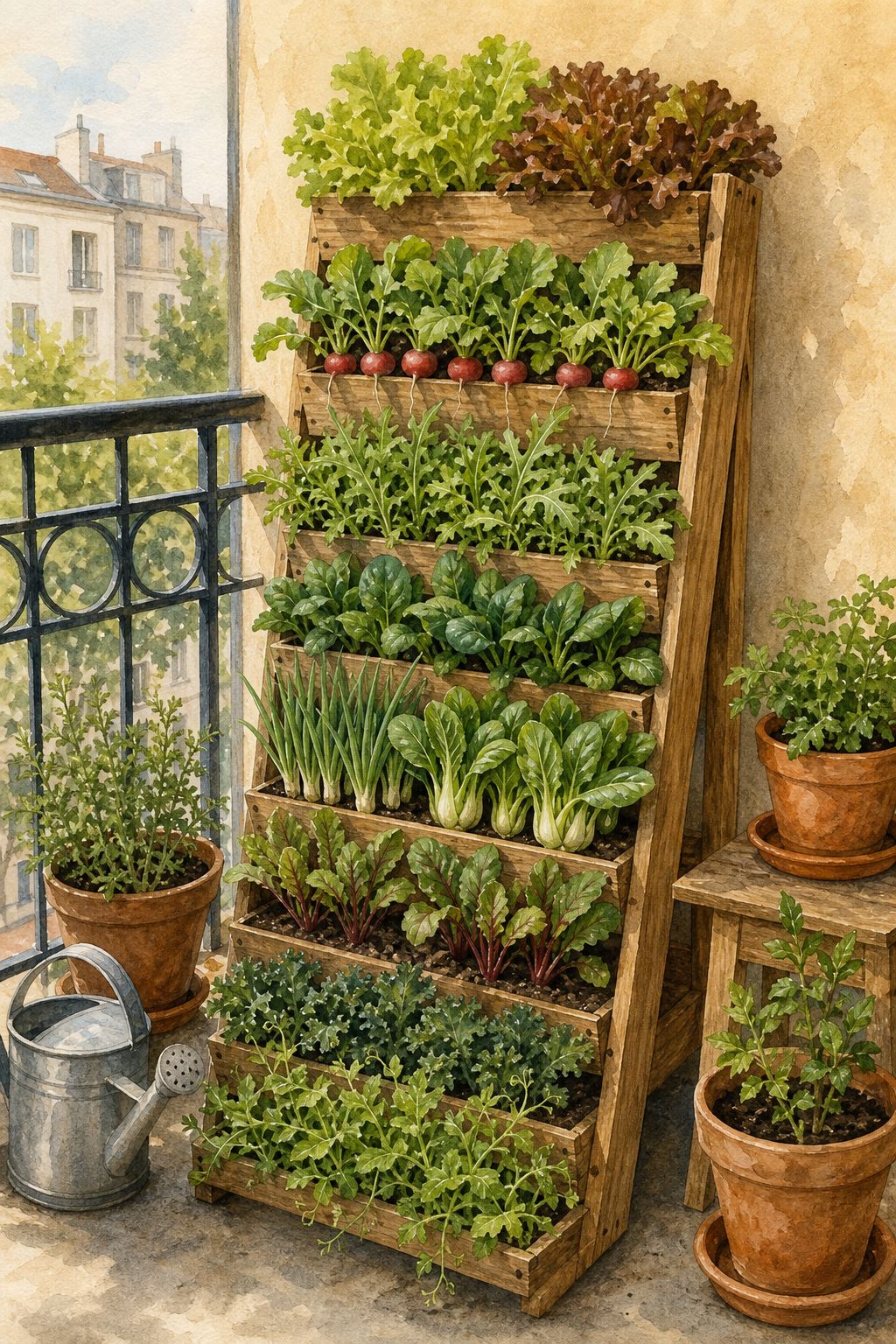 Pinterest pin: 9 Shallow-Rooted Vegetables for Vertical Planters on Tight Budgets