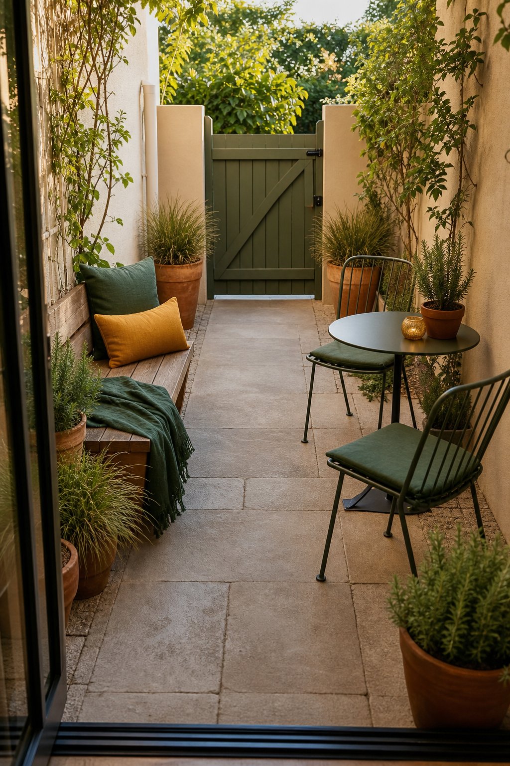 Pinterest pin: 9 Small Patio Furniture Layouts That Leave Room to Walk