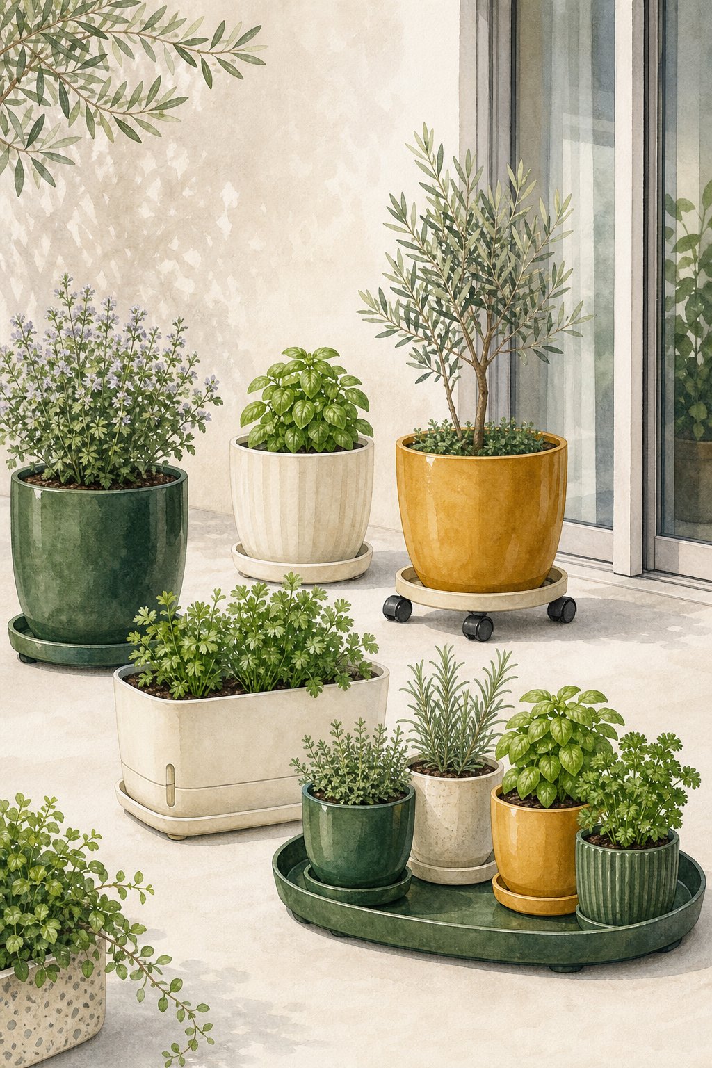 Pinterest pin: 9 Stain-Free Patio Container Ideas for Renters With Concrete Floors