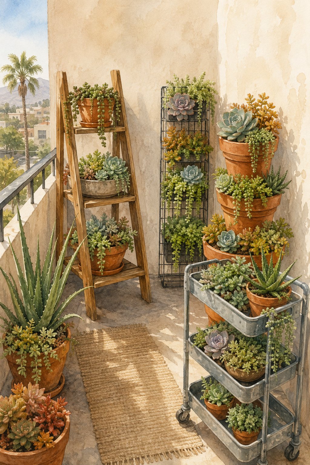 Pinterest pin: 9 Vertical Succulent Garden Ideas for Dry Climates and Renters