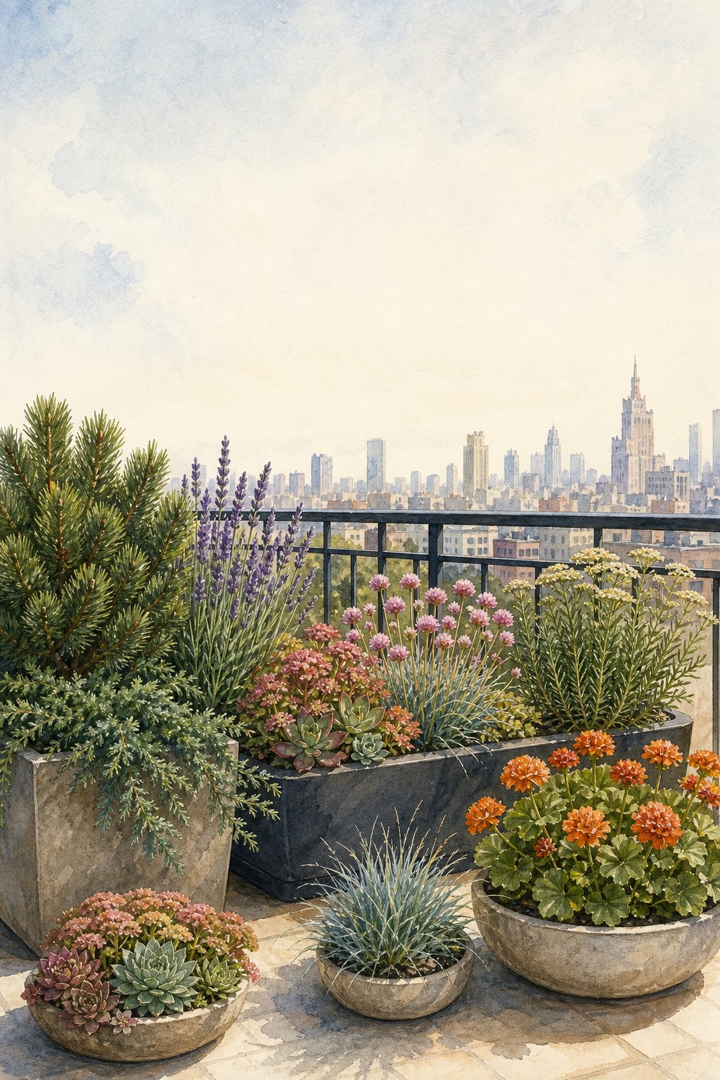 Pinterest pin: 9 Wind-Tough Plants for High-Rise Balconies That Won't Need Daily Rescue