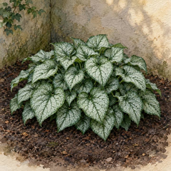 3. Cool a dark corner with 'Jack Frost' brunnera — AI concept illustration